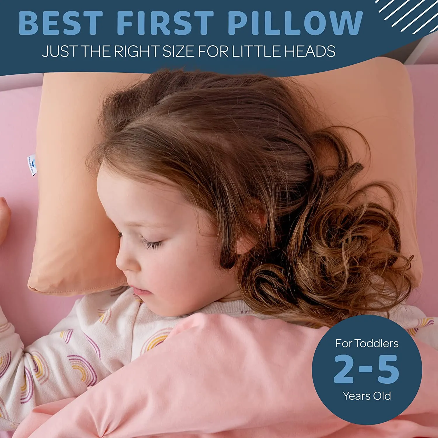 Toddler Pillows with Cooling Feature Machine Washable Cover